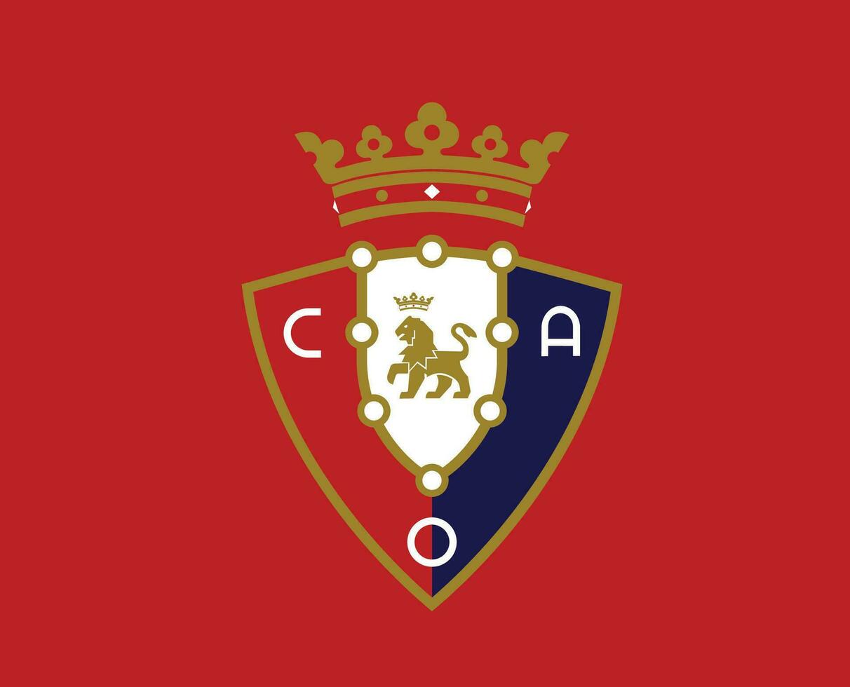 osasuna klubb symbol logotyp la liga Spanien fotboll abstrakt design vektor illustration med röd bakgrund