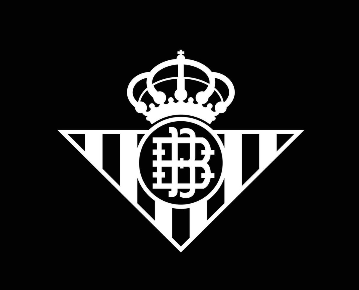 verklig betis klubb logotyp symbol vit la liga Spanien fotboll abstrakt design vektor illustration med svart bakgrund