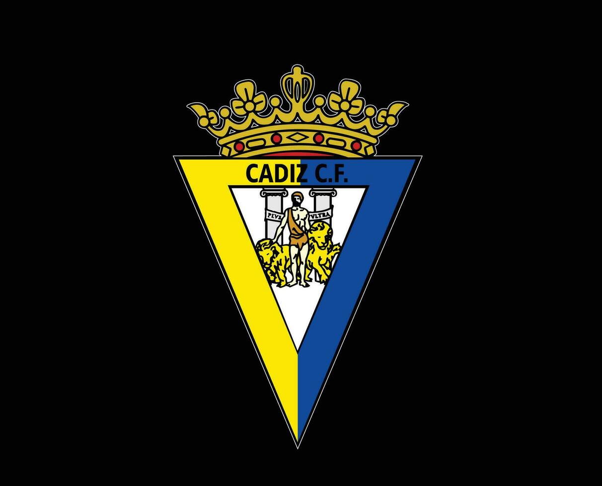 Cadiz vgl Verein Logo Symbol la liga Spanien Fußball abstrakt Design Vektor Illustration mit schwarz Hintergrund