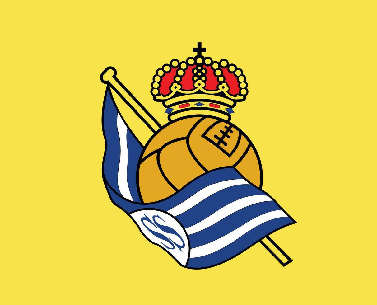 echt sociedad Verein Logo Symbol la liga Spanien Fußball abstrakt Design Vektor Illustration mit Gelb Hintergrund