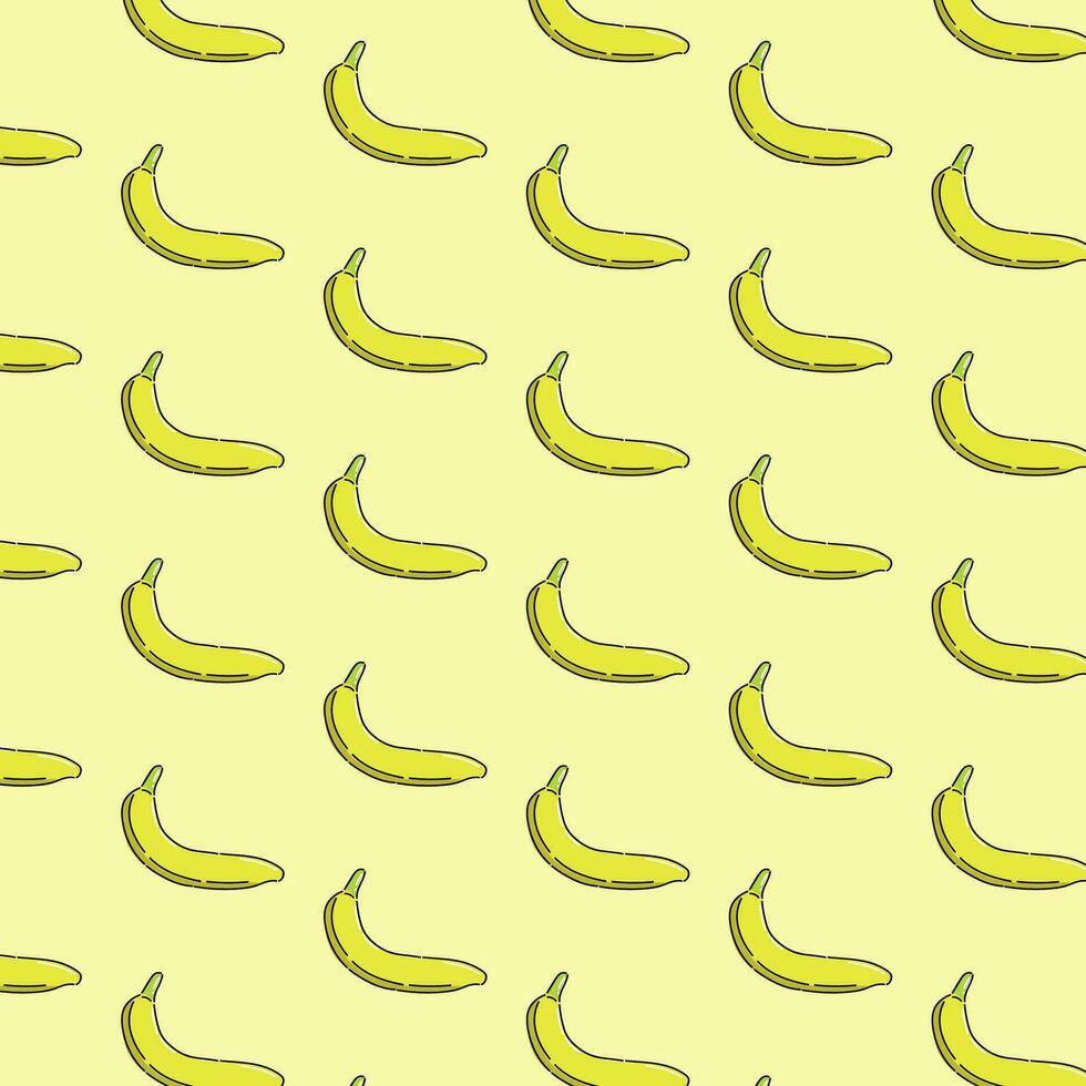 Bananen nahtlos Muster. Vektor Illustration Design. Hintergrund Gelb