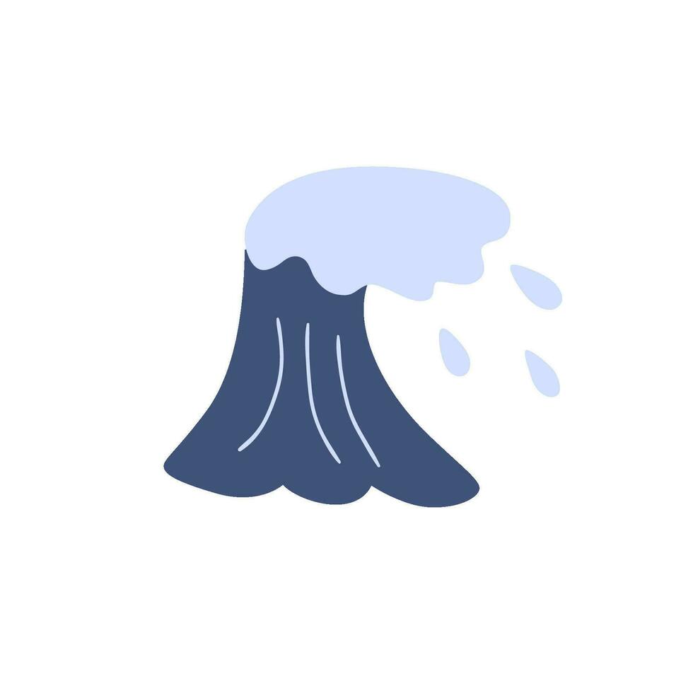 Meer Welle Vektor Element. Blau Hand gezeichnet Gekritzel Meer oder Ozean Welle Illustration isoliert auf Weiß