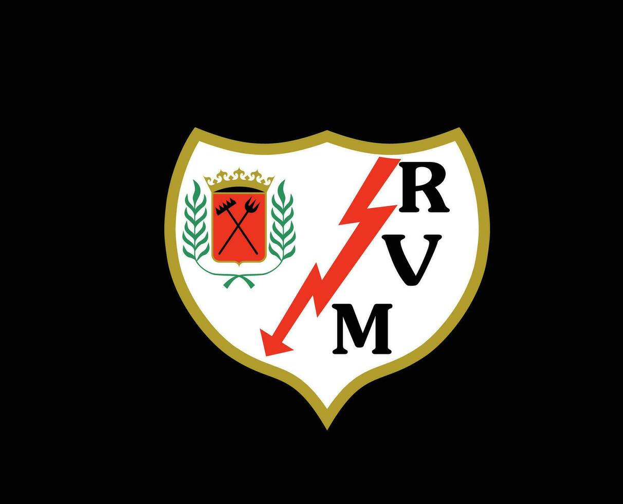 rayo vallecano klubb logotyp symbol la liga Spanien fotboll abstrakt design vektor illustration med svart bakgrund