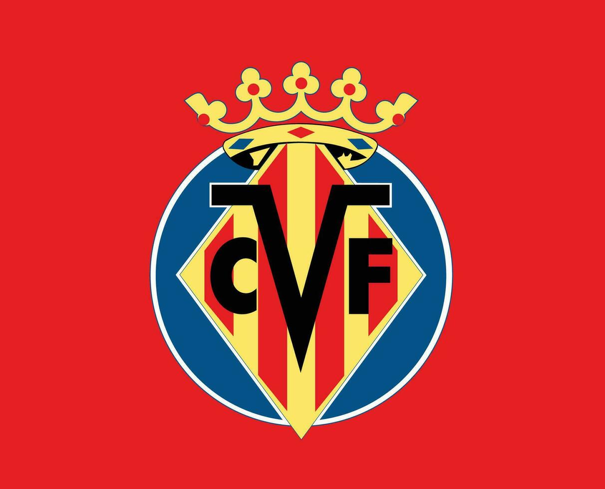 villarreal jfr klubb symbol logotyp la liga Spanien fotboll abstrakt design vektor illustration med röd bakgrund