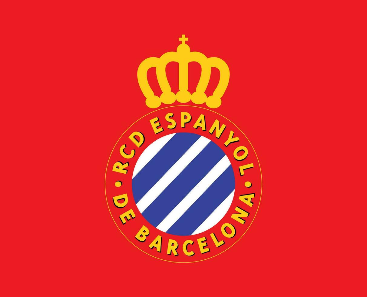 espanyol klubb logotyp symbol la liga Spanien fotboll abstrakt design vektor illustration med röd bakgrund