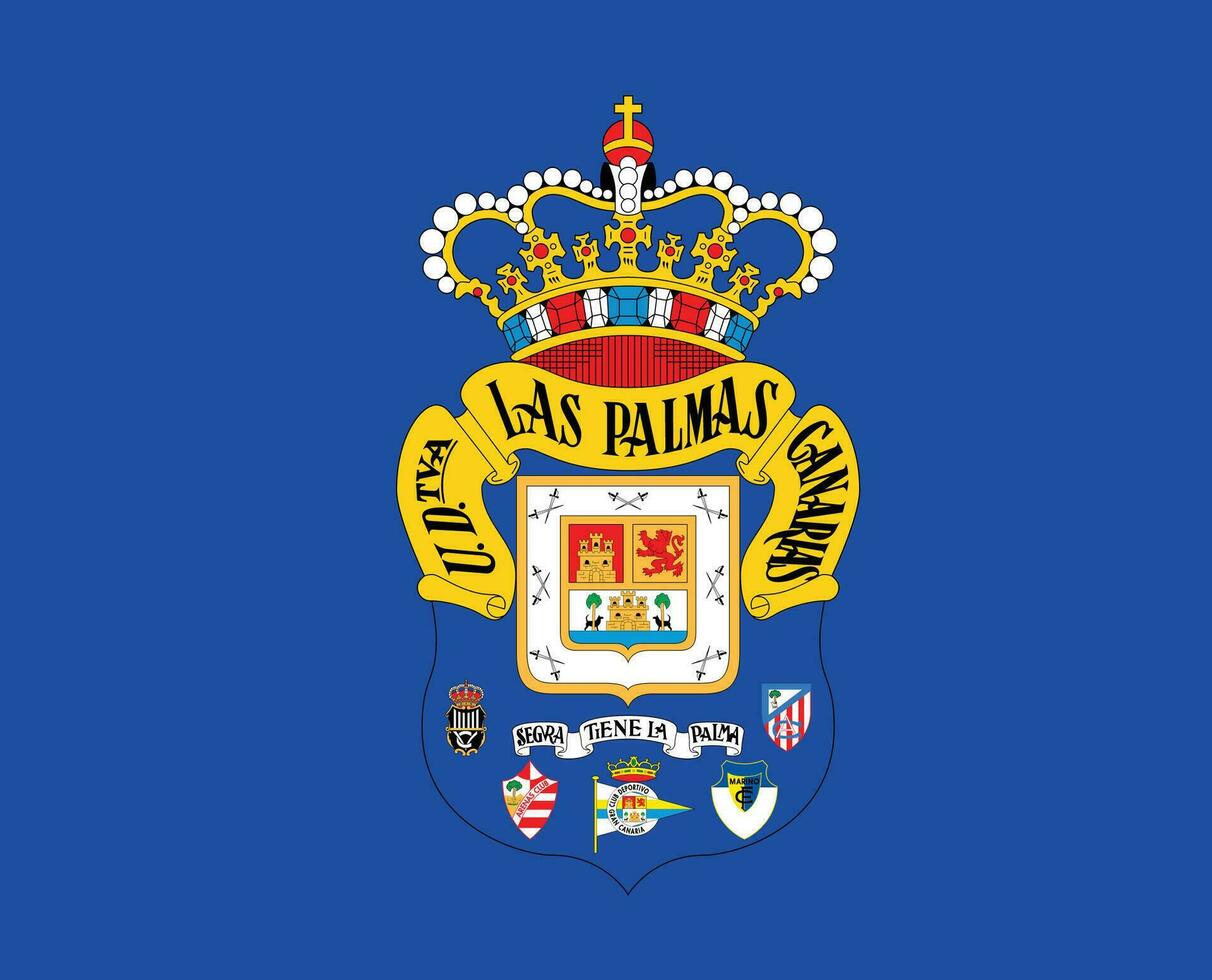 las palmas klubb logotyp symbol la liga Spanien fotboll abstrakt design vektor illustration med blå bakgrund