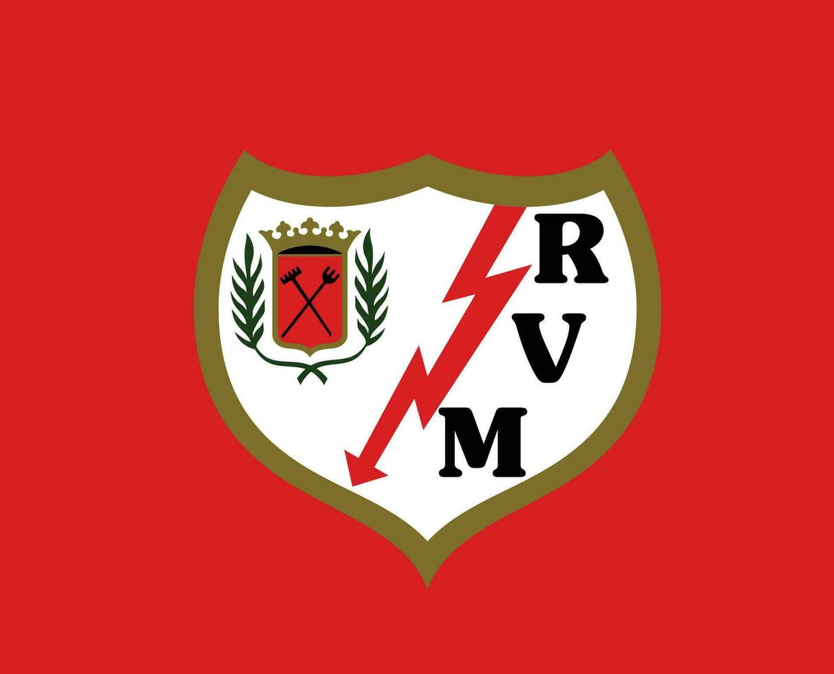 Rayo Vallecano Verein Logo Symbol la liga Spanien Fußball abstrakt Design Vektor Illustration mit rot Hintergrund