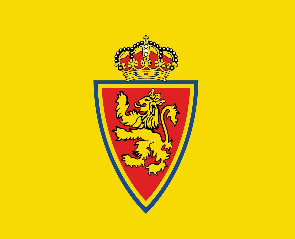 verklig zaragoza klubb symbol logotyp la liga Spanien fotboll abstrakt design vektor illustration med gul bakgrund