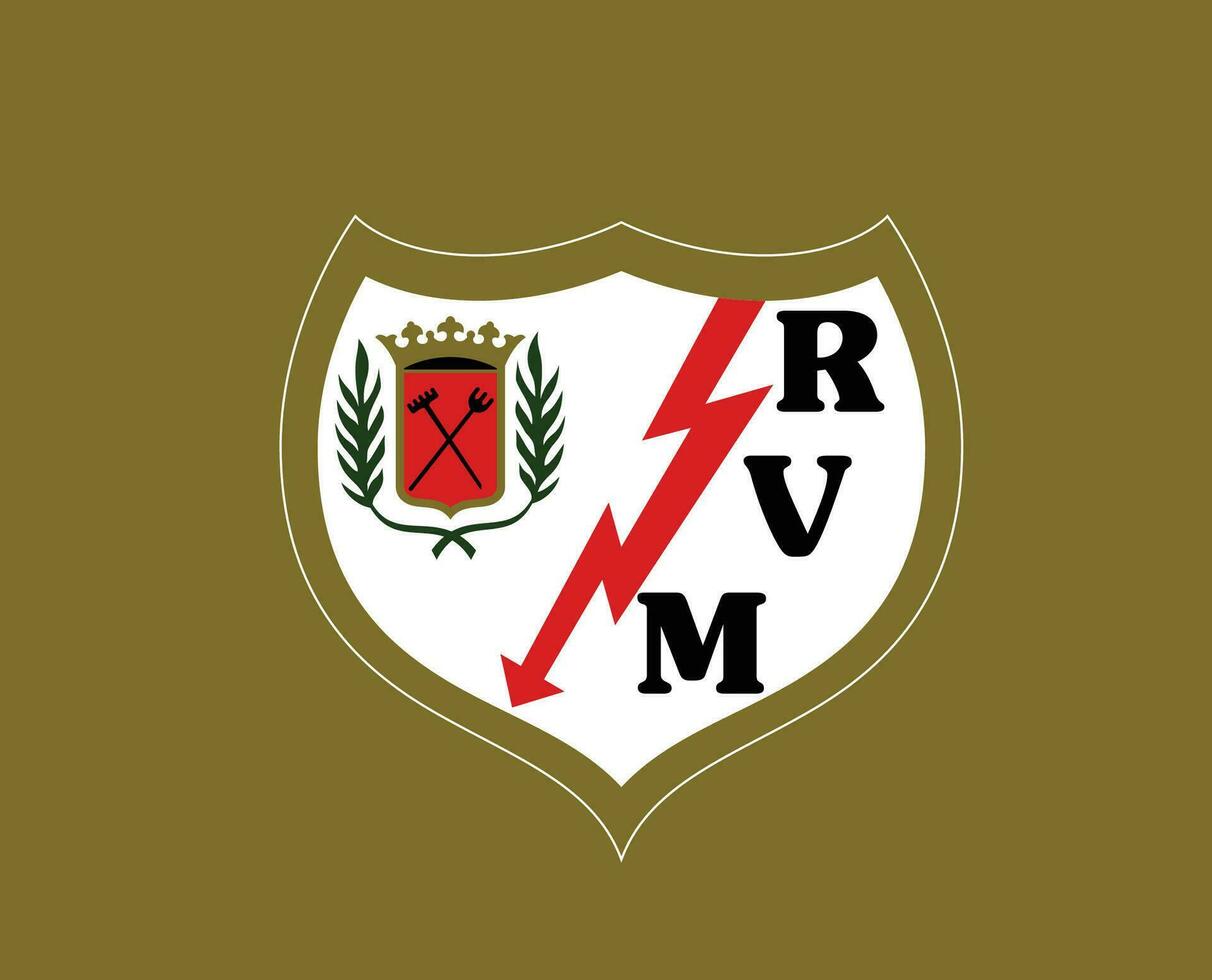 rayo vallecano klubb symbol logotyp la liga Spanien fotboll abstrakt design vektor illustration med brun bakgrund