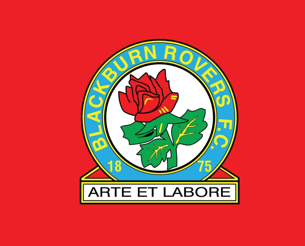 svart brännskada rovers fc klubb symbol logotyp premiärminister liga fotboll abstrakt design vektor illustration med röd bakgrund