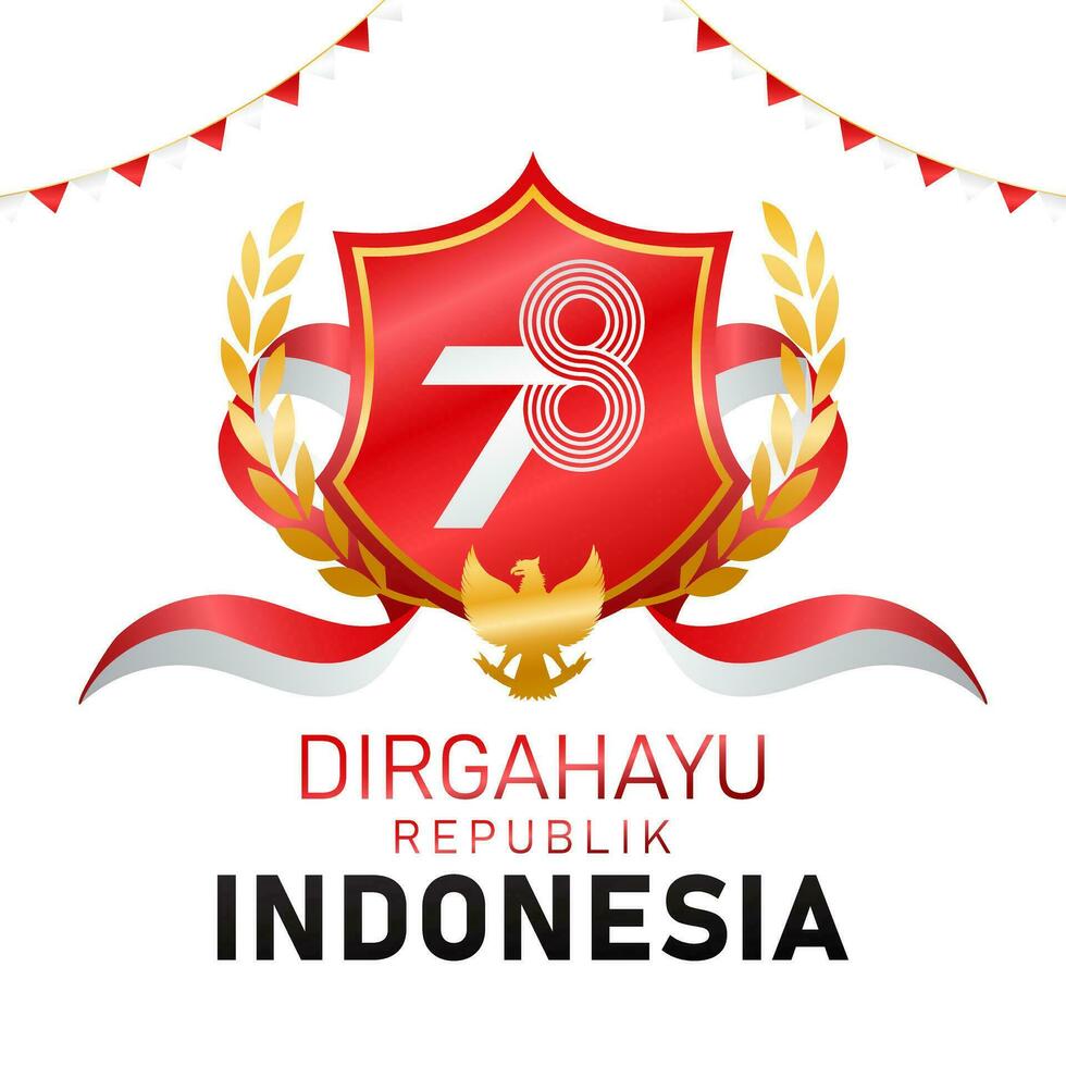 logotyp 78 bricka dirgahayu republik Indonesien, som betyder de 78: e indonesiska oberoende dag vektor