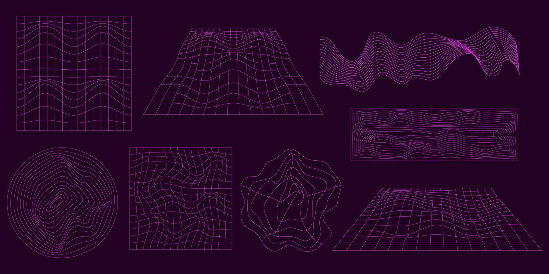 samling av platt design abstrakt trådramar vektor