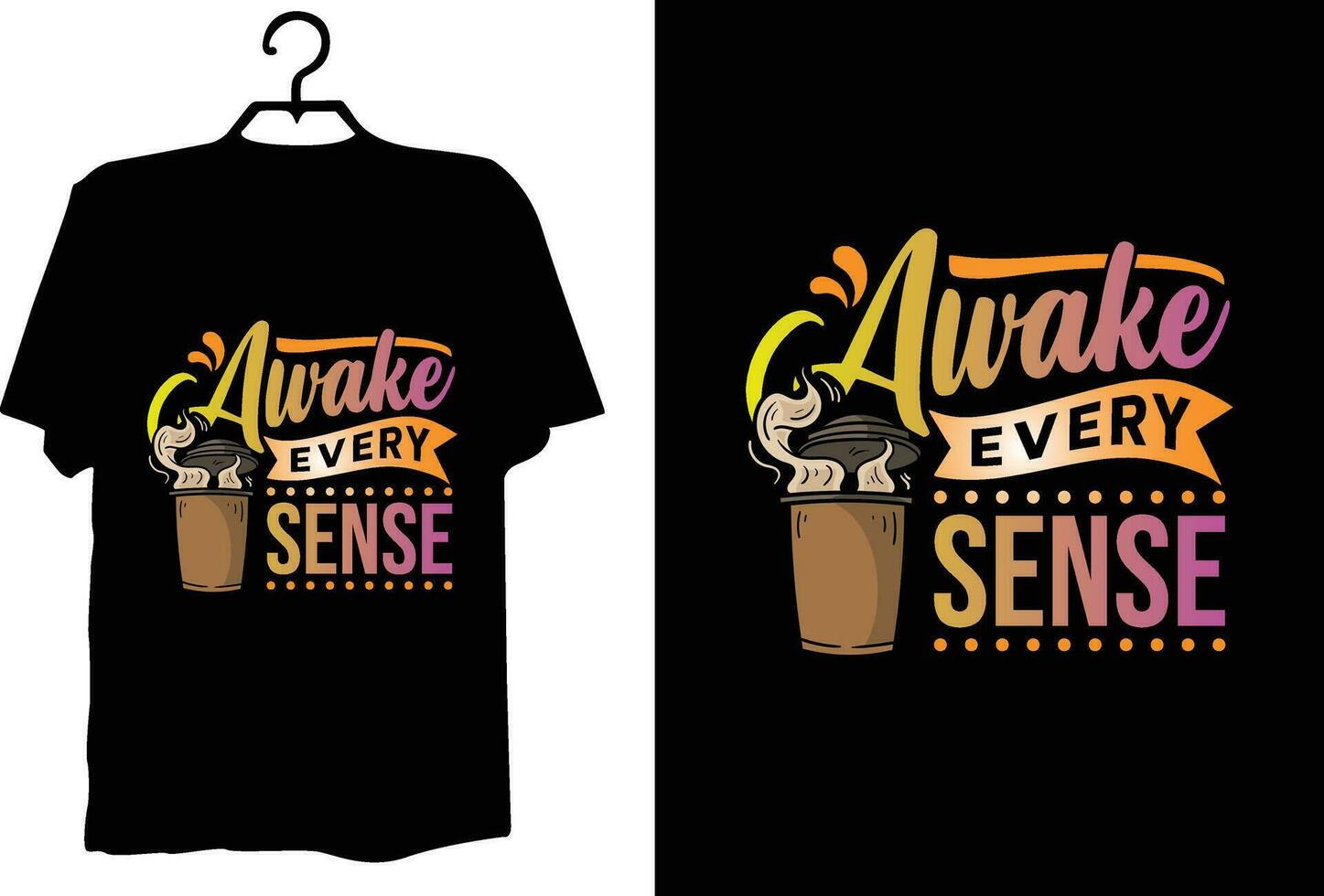 Kaffee-T-Shirt-Design vektor