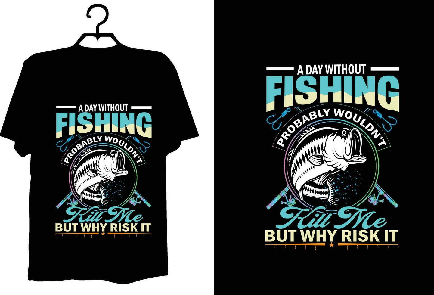 fiske t-shirt design vektor