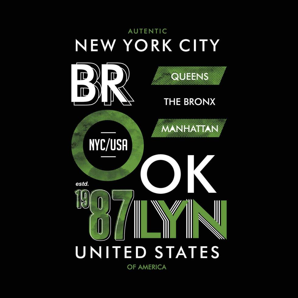 brooklyn abstrakt grafisk typografi, t skjorta vektor, design mode, illustration, Bra för tillfällig stil vektor