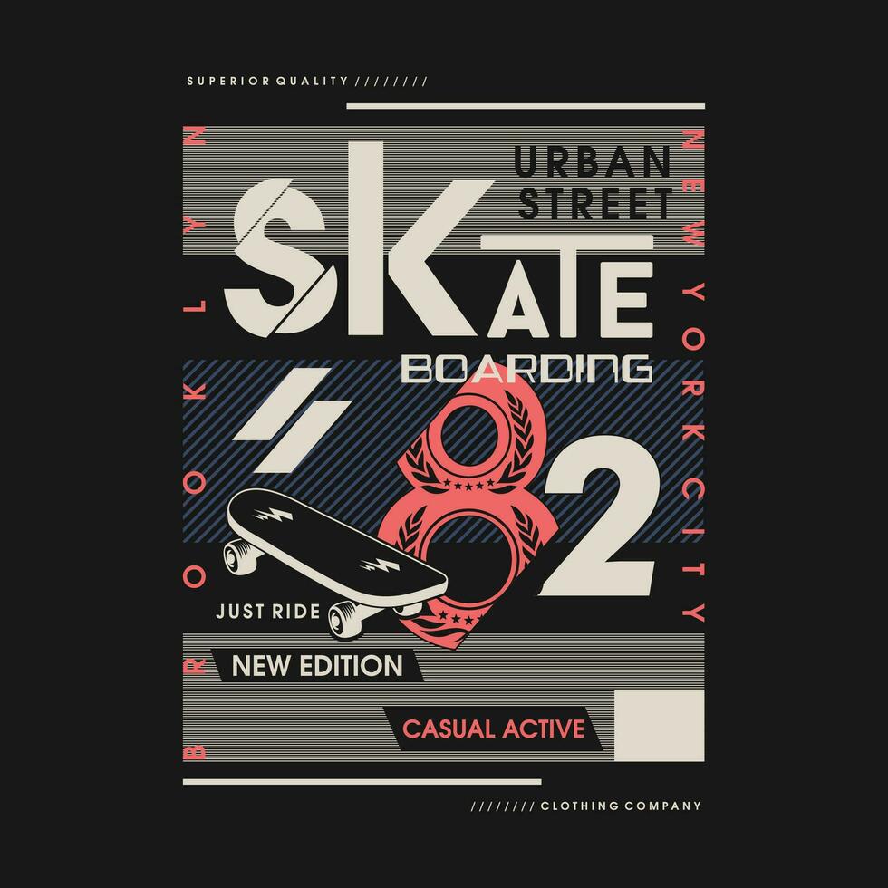 skridsko ombordstigning urban gata grafisk design, typografi vektor, illustration, för skriva ut t skjorta, Häftigt modern stil vektor