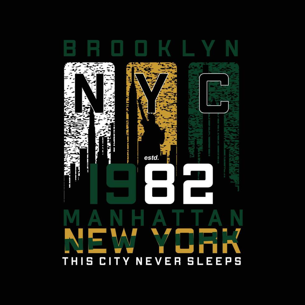 brooklyn grafisk typografi vektor, t skjorta design, illustration, Bra för tillfällig stil vektor