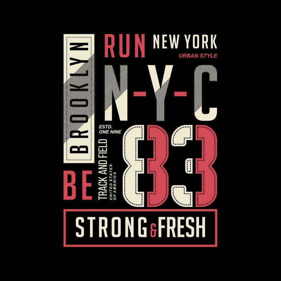 brooklyn ny york stad urban gata, grafisk design, typografi vektor illustration, modern stil, för skriva ut t skjorta