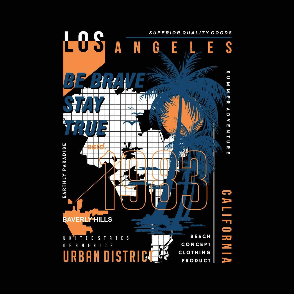 los angeles abstrakt grafisk, typografi vektor, t skjorta design illustration, Bra för redo skriva ut, och Övrig använda sig av vektor