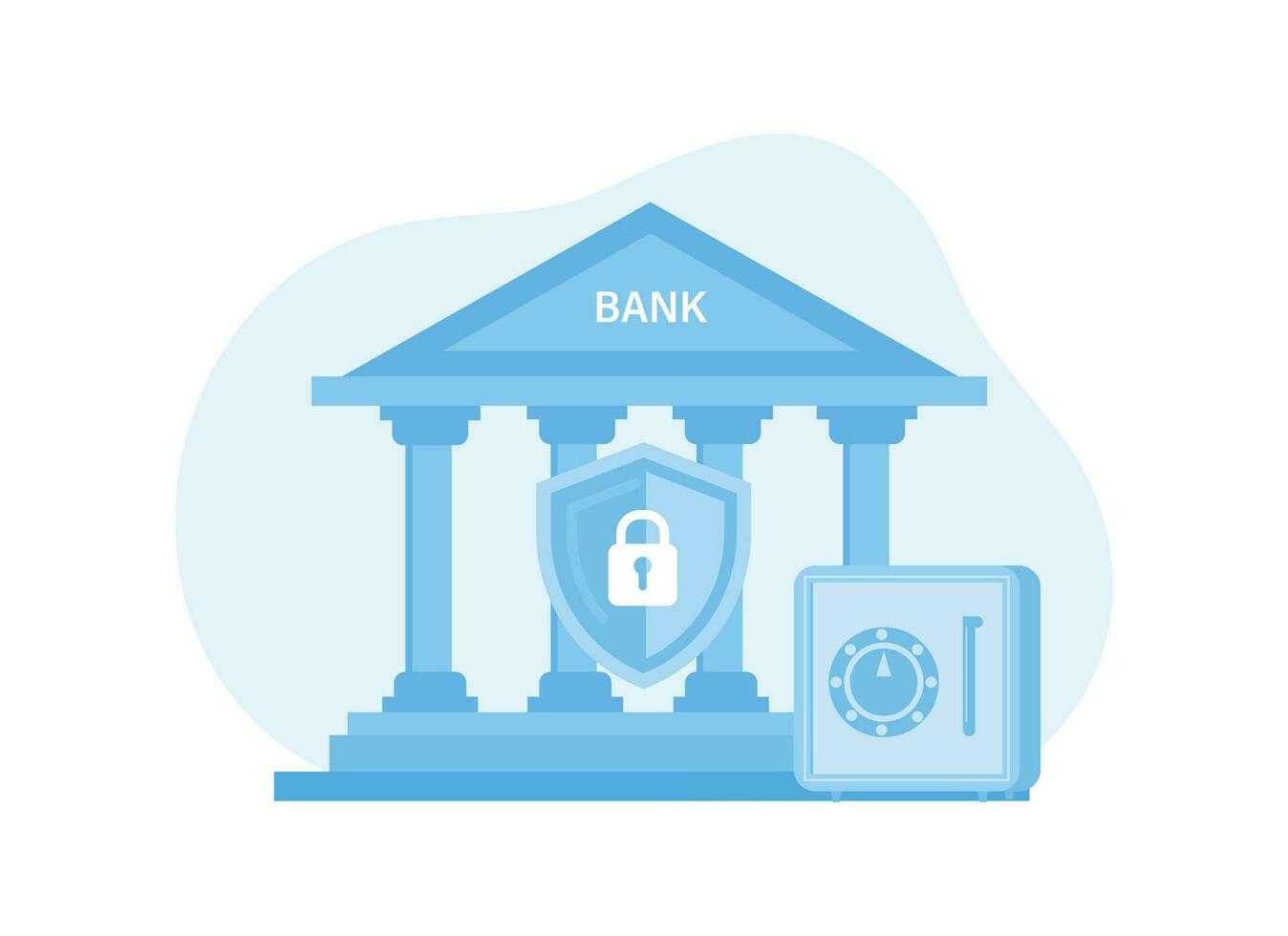 Sicherheit beim das Bank Konzept eben Illustration vektor
