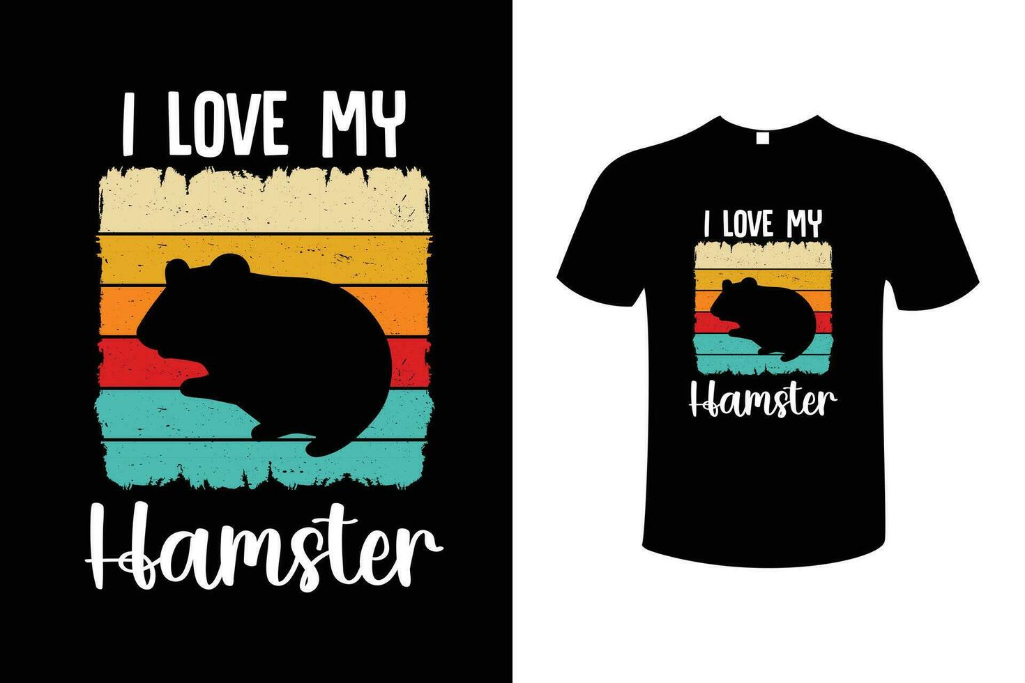 Hamster Schwein Typografie Jahrgang Illustration Vektor T-Shirt Design Vorlage