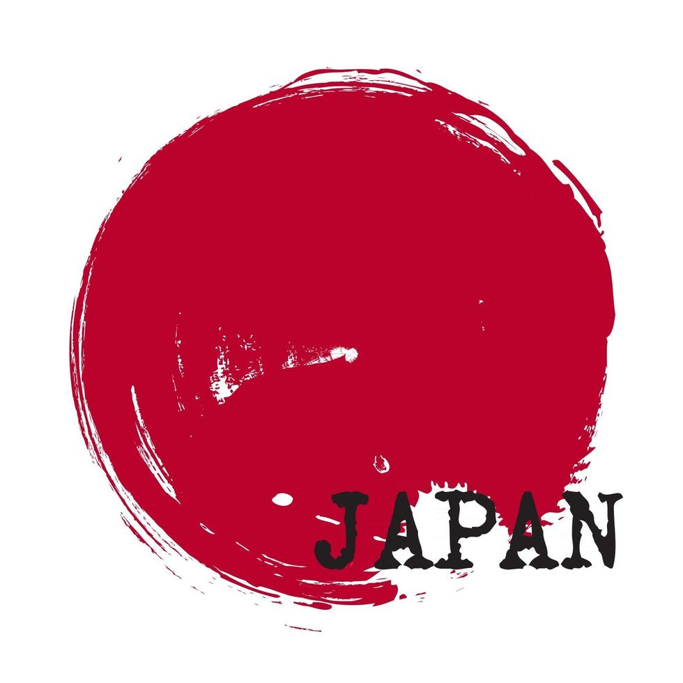 grunge cirkel stil av japanska flaggan. vektor .
