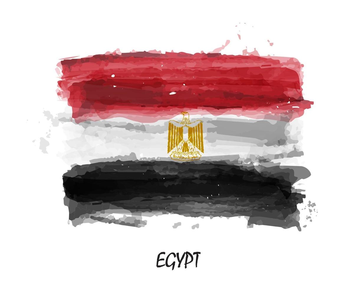 realistische aquarellmalerei flagge von ägypten. Vektor. vektor