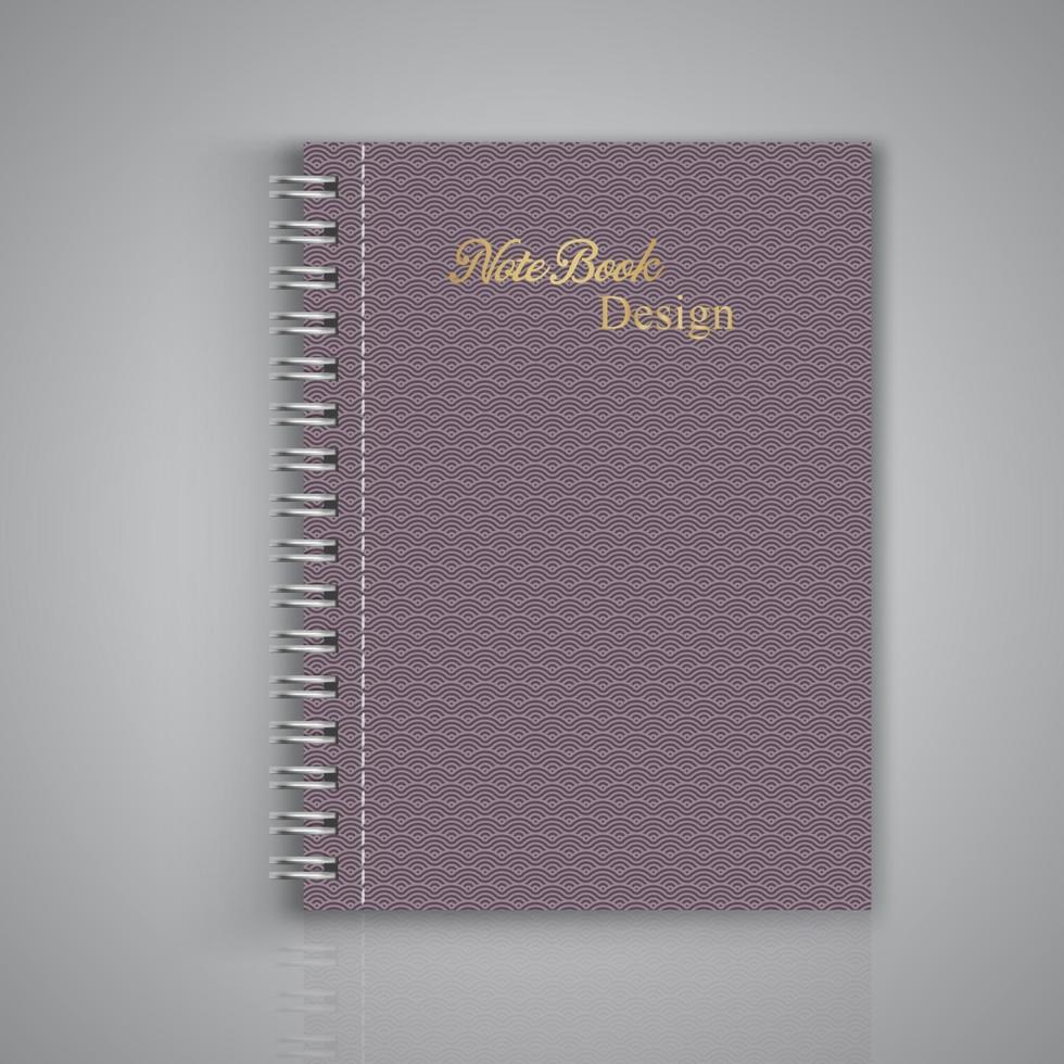Hintergrunddesign für Notizbuch-Cover mit geometrischem Muster vektor