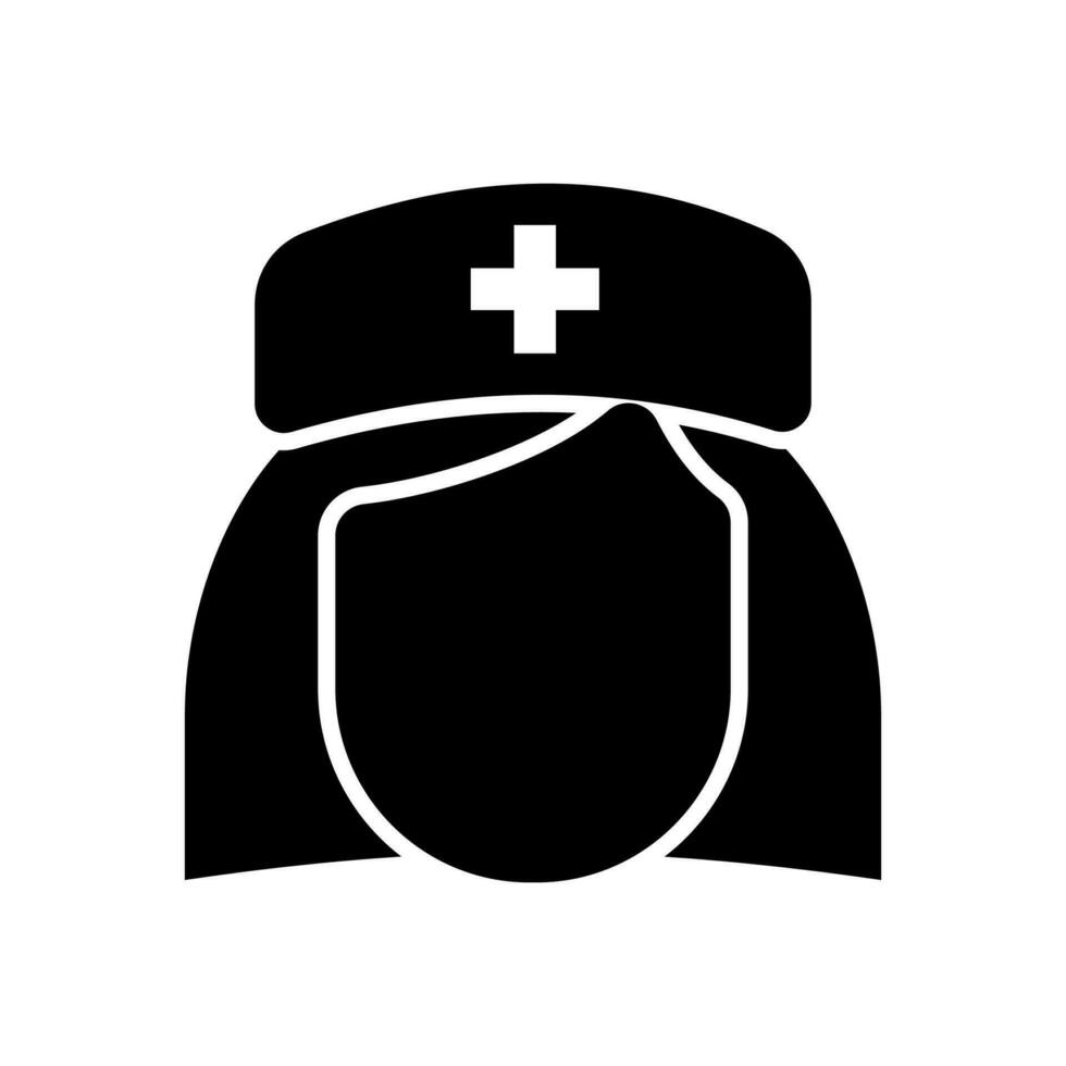 Krankenschwester Symbol, Benutzerbild, isolieren auf Weiß Hintergrund vektor
