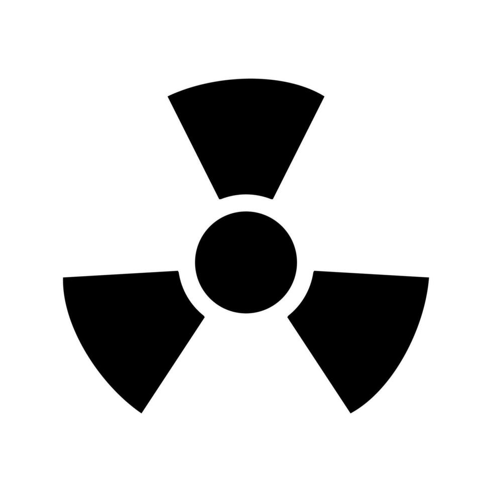 radioaktiv Symbol Symbol. nuklear Strahlung Warnung unterzeichnen. atomar Energie Logo. isoliert auf Weiß Hintergrund. vektor