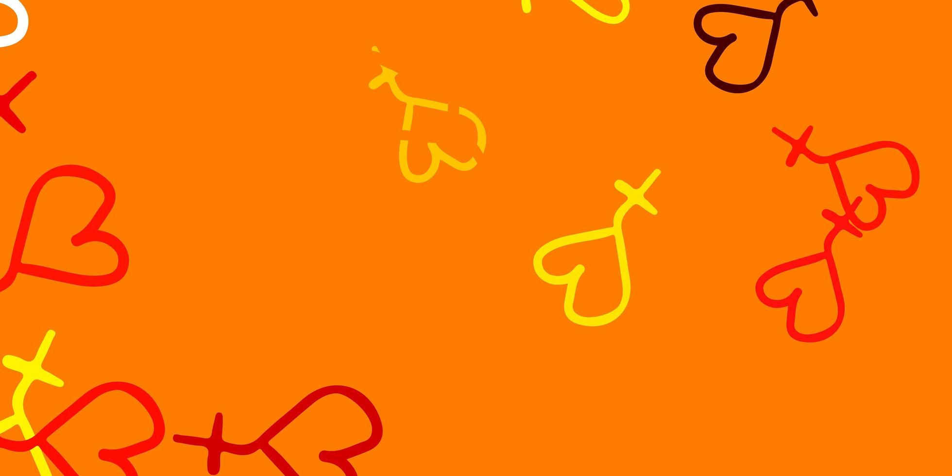 ljusröd gul vektorbakgrund med kvinnosymboler vektor