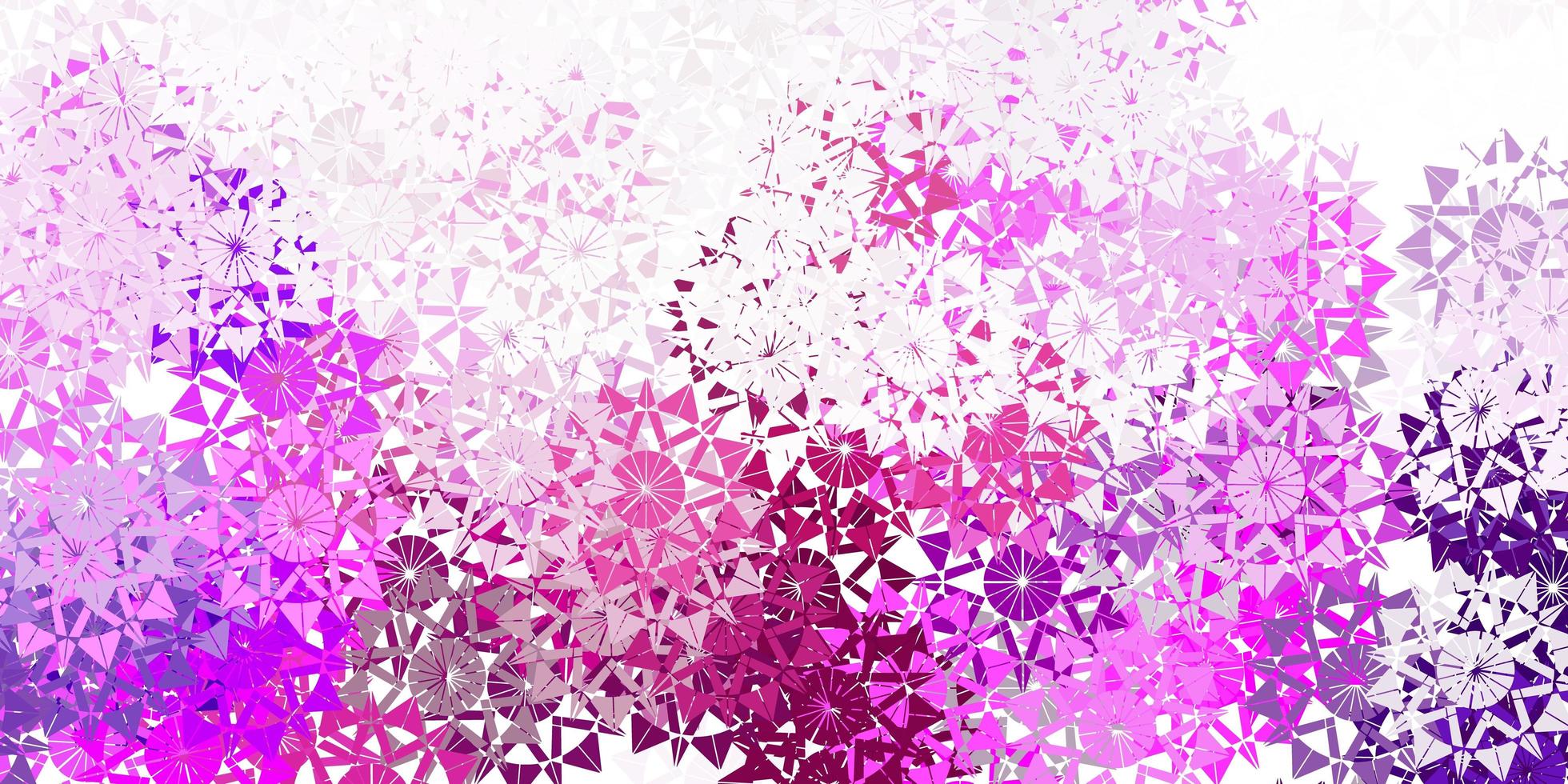 hellviolettes rosa Vektormuster mit farbigen Schneeflocken vektor