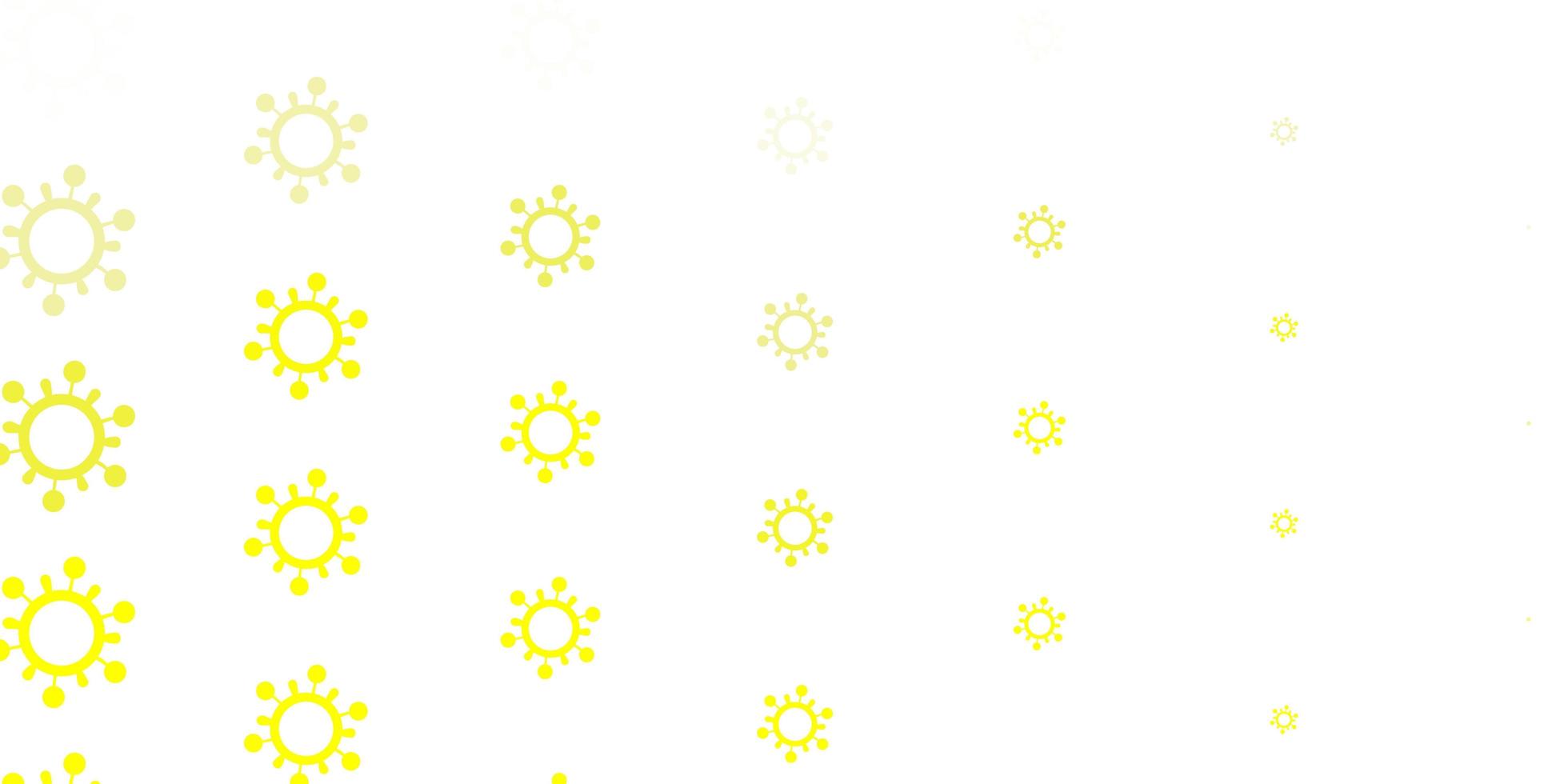 ljus gul vektor bakgrund med covid19 symboler