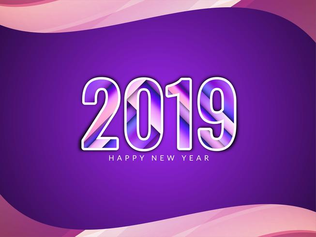 Frohes neues Jahr 2019 Gruß Hintergrund vektor