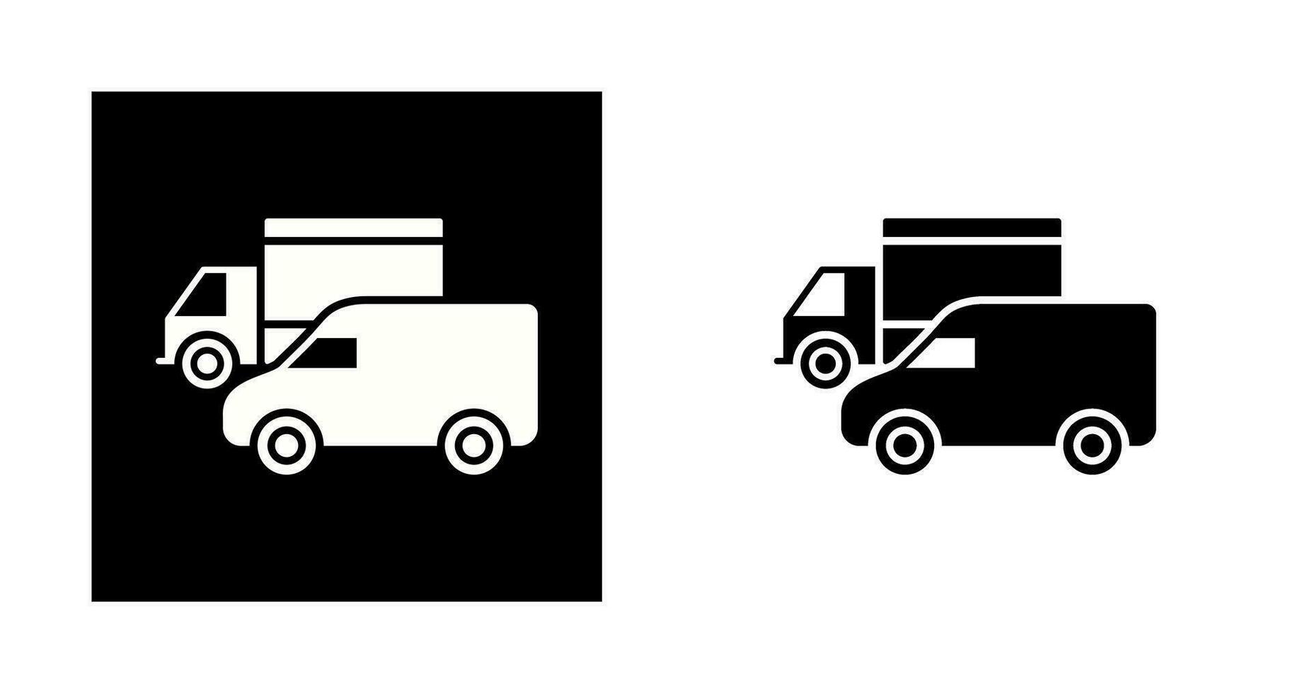 Vektorsymbol für geparkte Lastwagen vektor