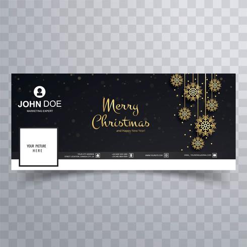 Facebook-Banner-Schablonendesign der frohen Weihnachten vektor