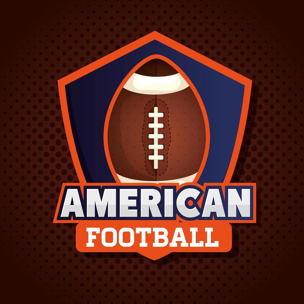 Poster von American Football mit Ball im Schild vektor