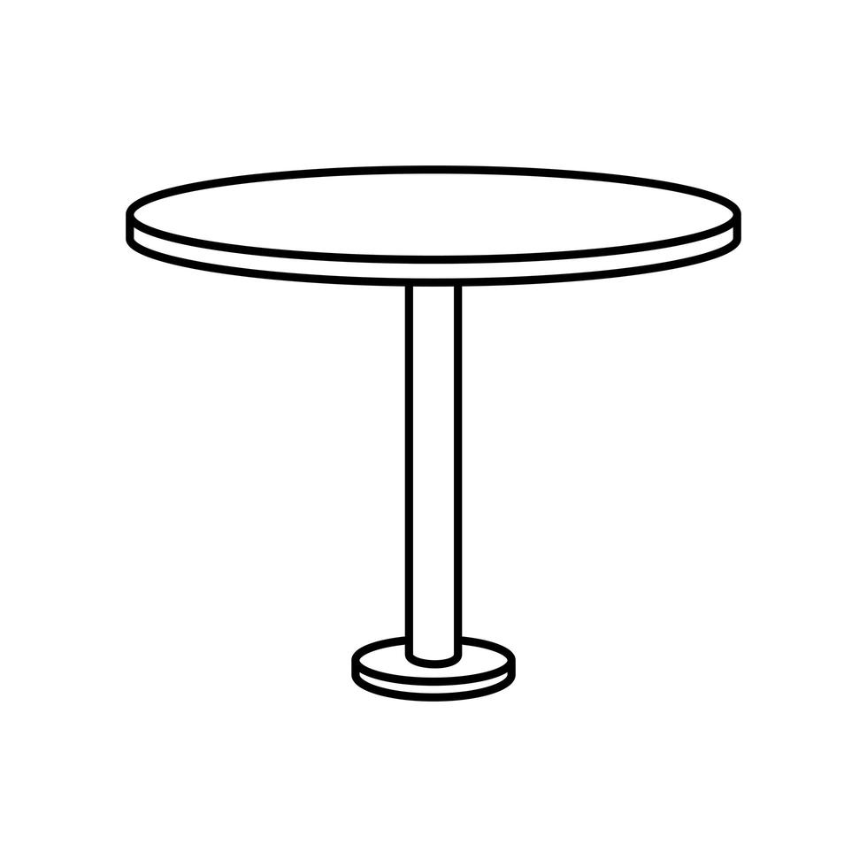 cirkulär bord trämöbler isolerad ikon vektor