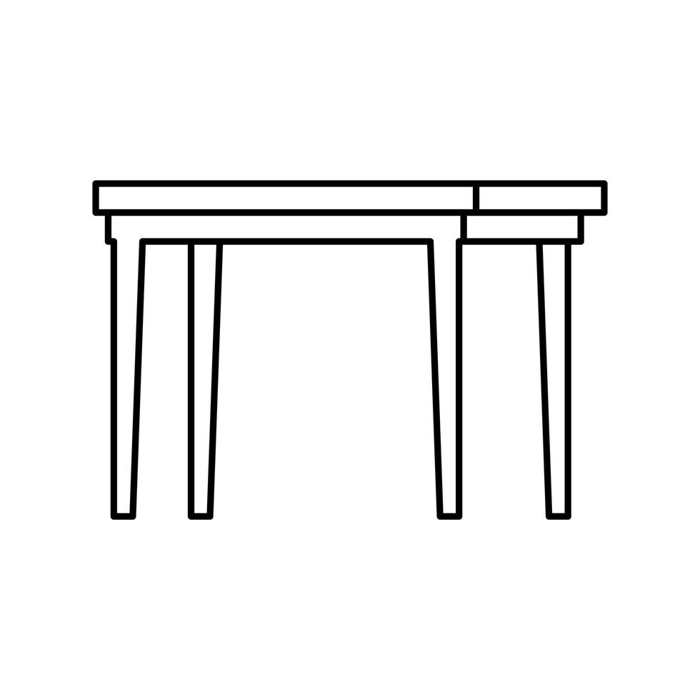 Tisch Holzmöbel isolierte Symbol vektor