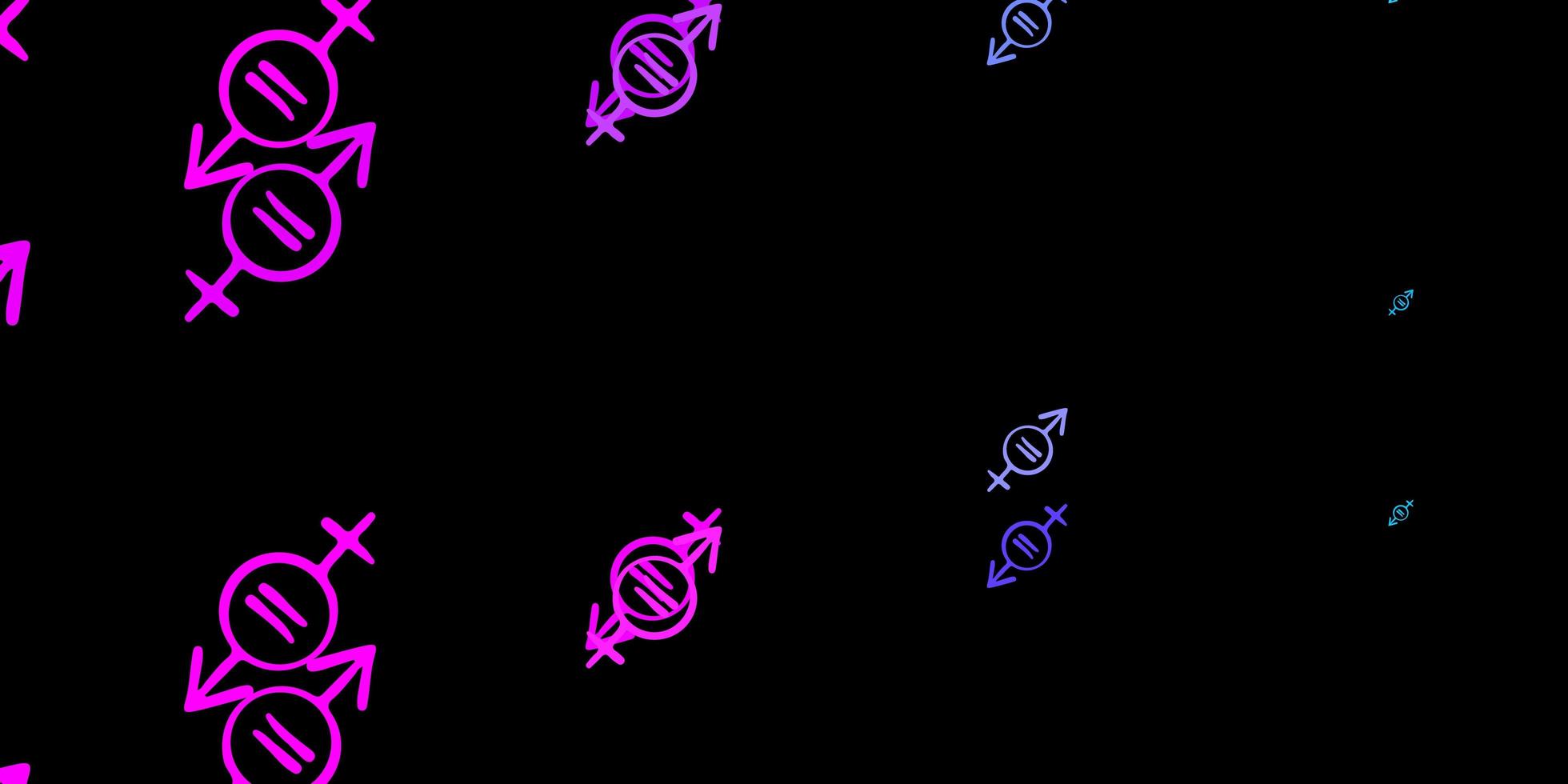 mörkrosa blå vektorbakgrund med kvinnasymboler vektor