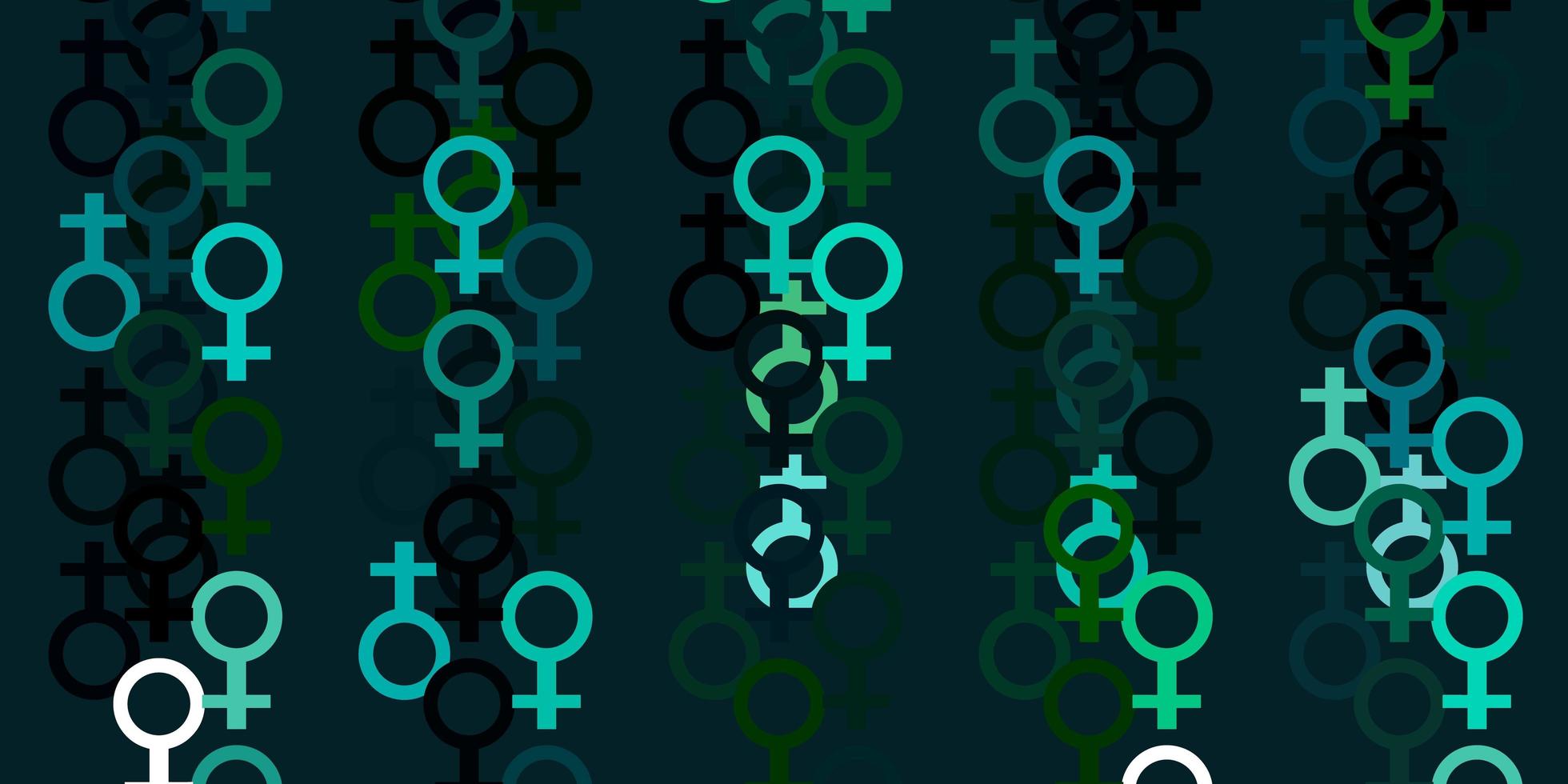 ljusblå grön vektor konsistens med kvinnors rättigheter symboler