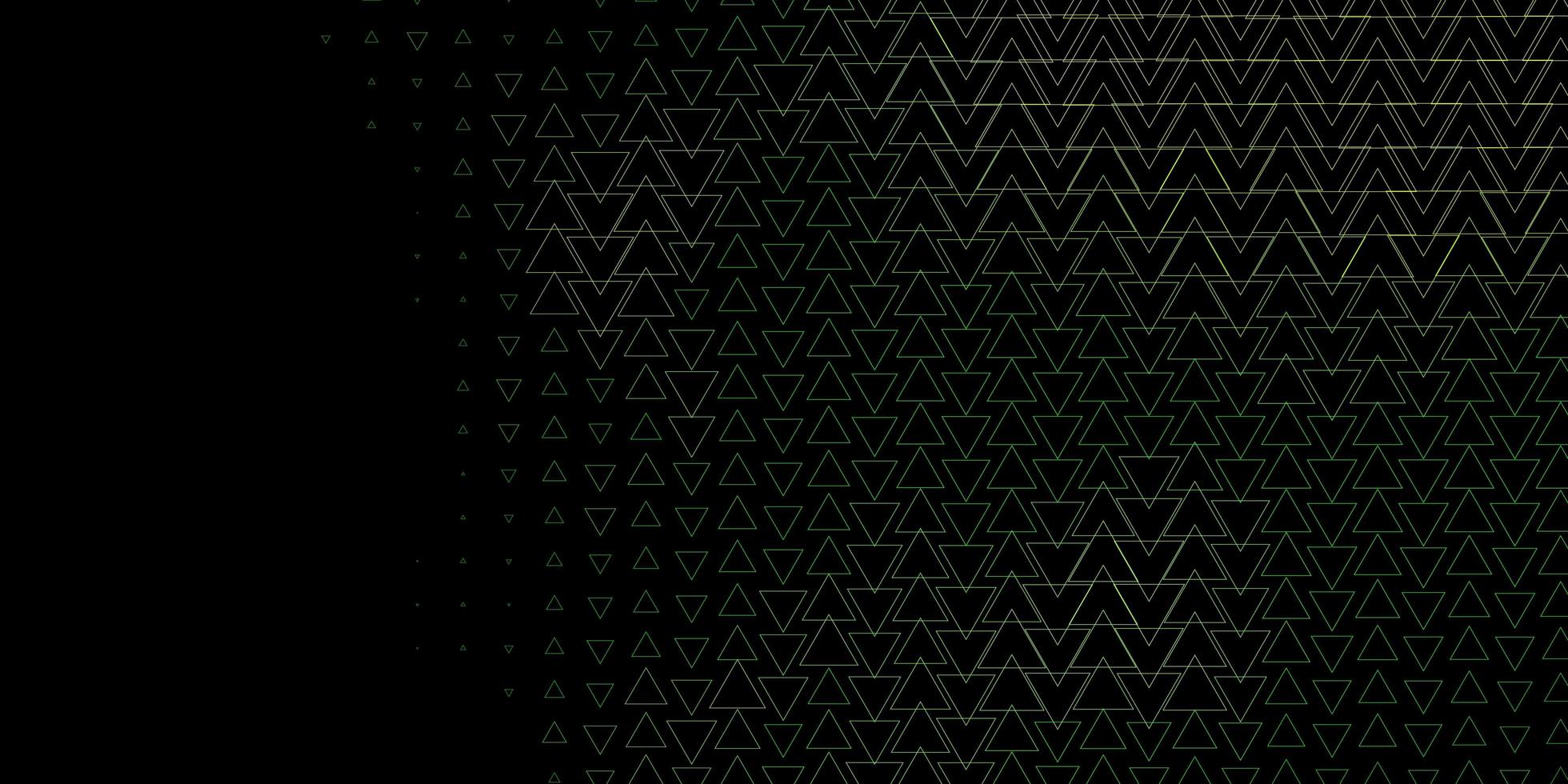 mörkgrön gul vektorlayout med linjer trianglar vektor