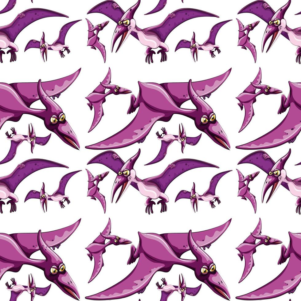 sömlösa mönster med fantasy dinosaurier tecknad vektor