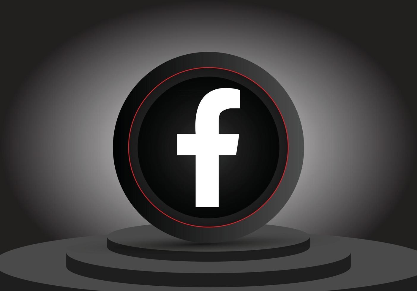 sociala medier 3d facebook ikon vektor
