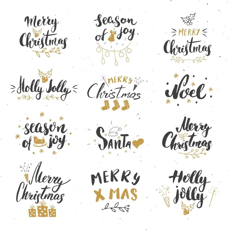 Frohe Weihnachten kalligraphische Beschriftung. typografische Grüße Design. Kalligraphie-Beschriftung für Feiertagsgruß. Hand gezeichnete Beschriftungstextvektorillustration vektor