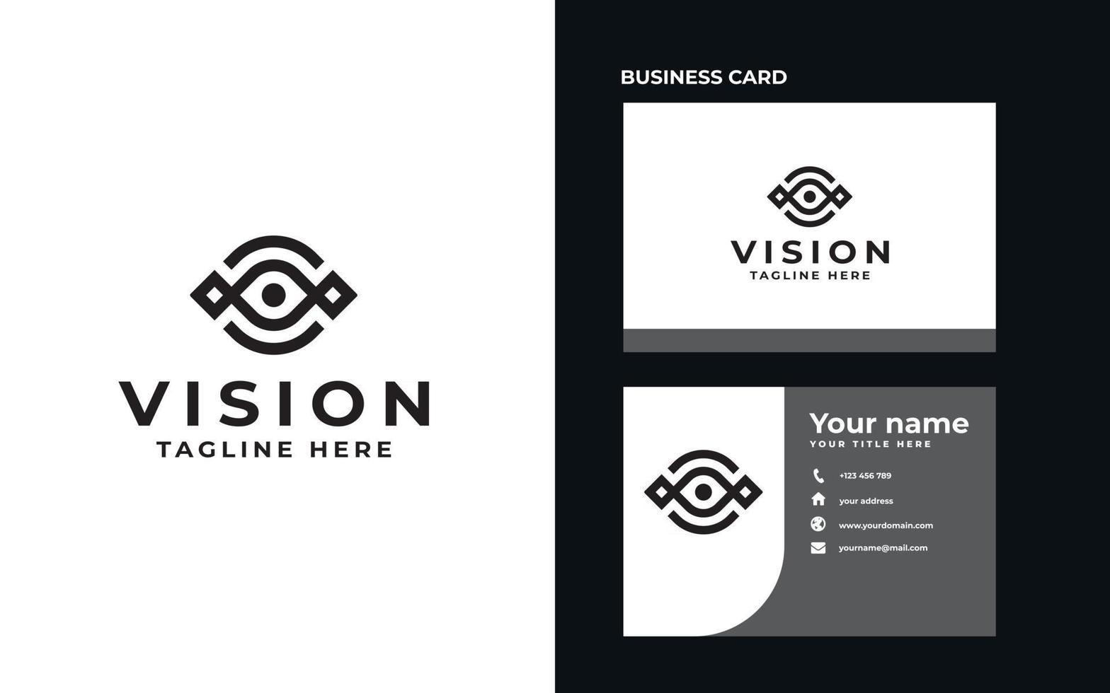 Vision Auge Monogramm Konzept Logo Vorlage Vektor Illustration