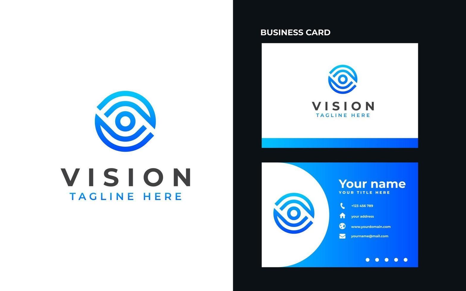 Vision Auge Monogramm Konzept Logo Vorlage Vektor Illustration