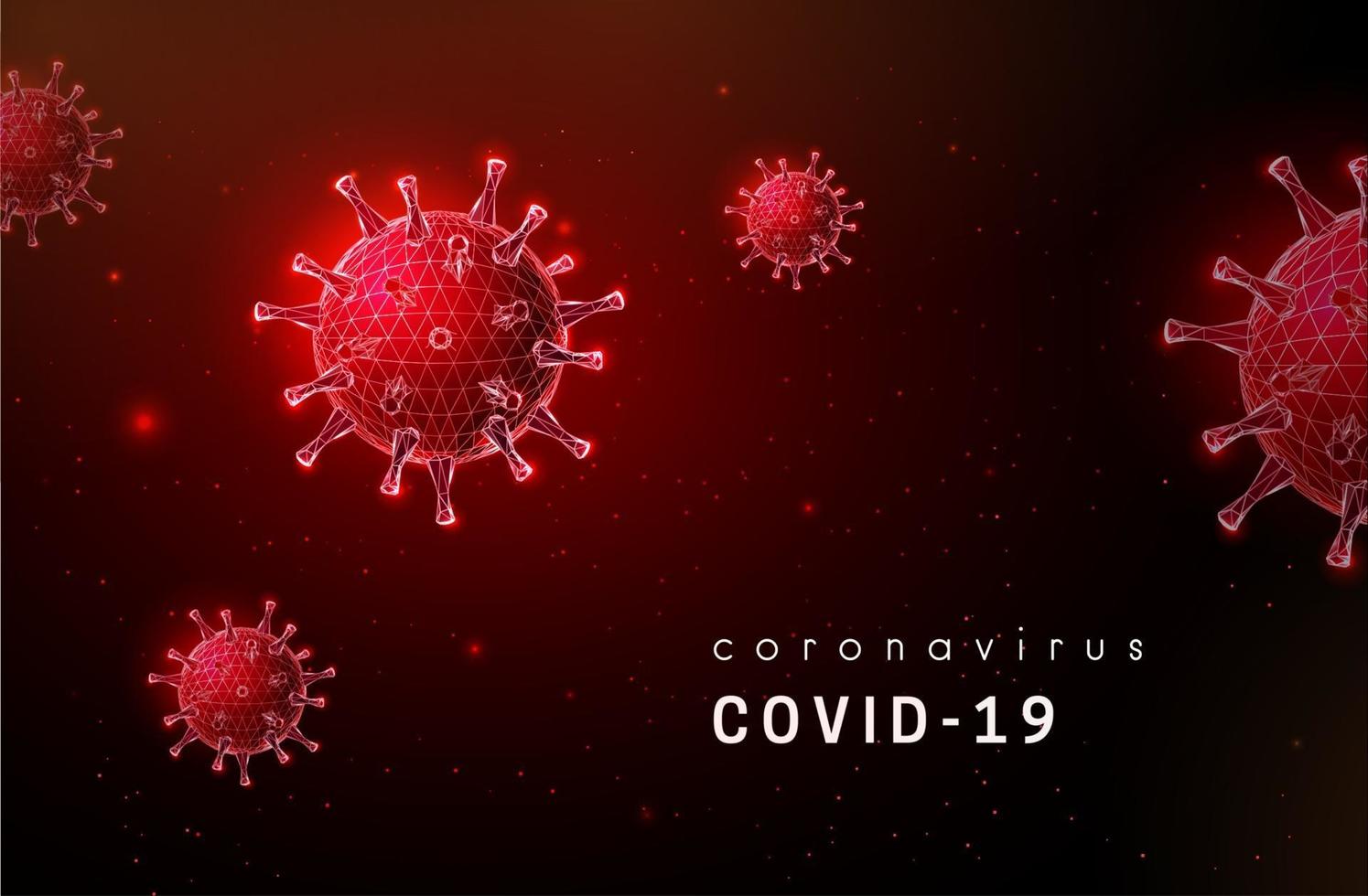 coronavirus. covid19 virus. låg poly stil design. vektor