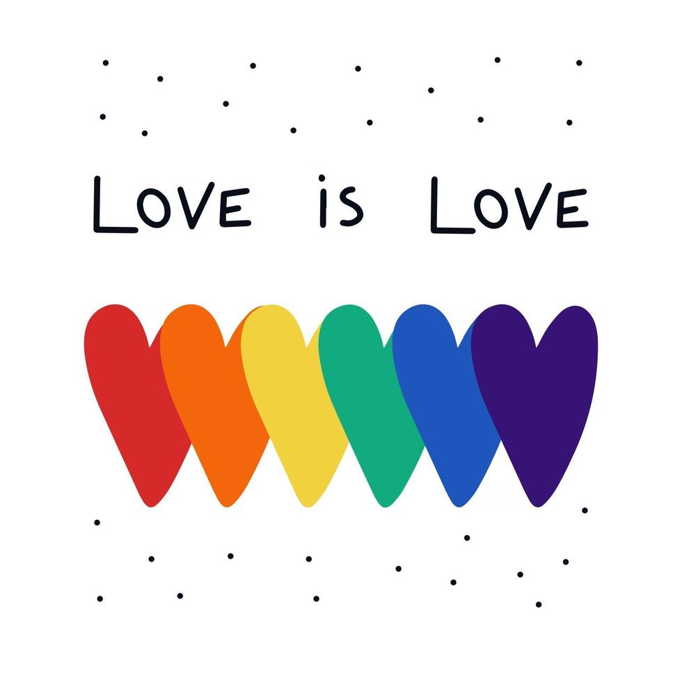 lgbt sociala medier postmall hjärtat stolthet och slagord kärlek är kärlek fritt val koncept. vektorelement för lgbt pride social postning, fyrkantig banner, logotyp. vektor