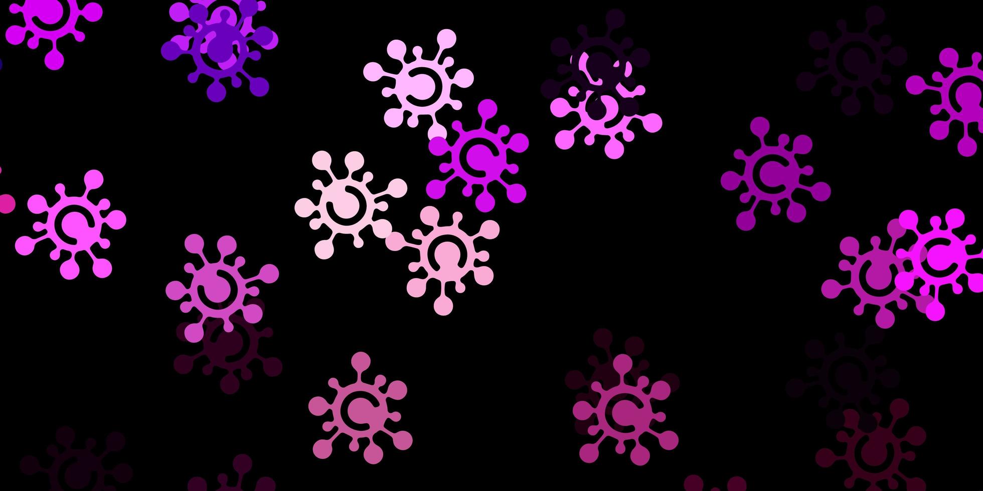 dunkelviolette rosa Vektortextur mit Krankheitssymbolen vektor